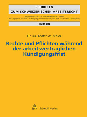 cover image of Rechte und Pflichten während der arbeitsvertraglichen Kündigungsfrist